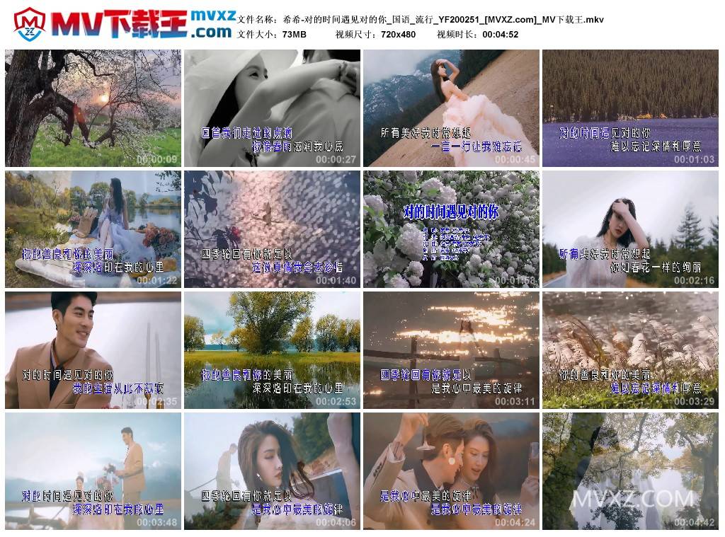 希希-对的时间遇见对的你_国语_流行_YF200251